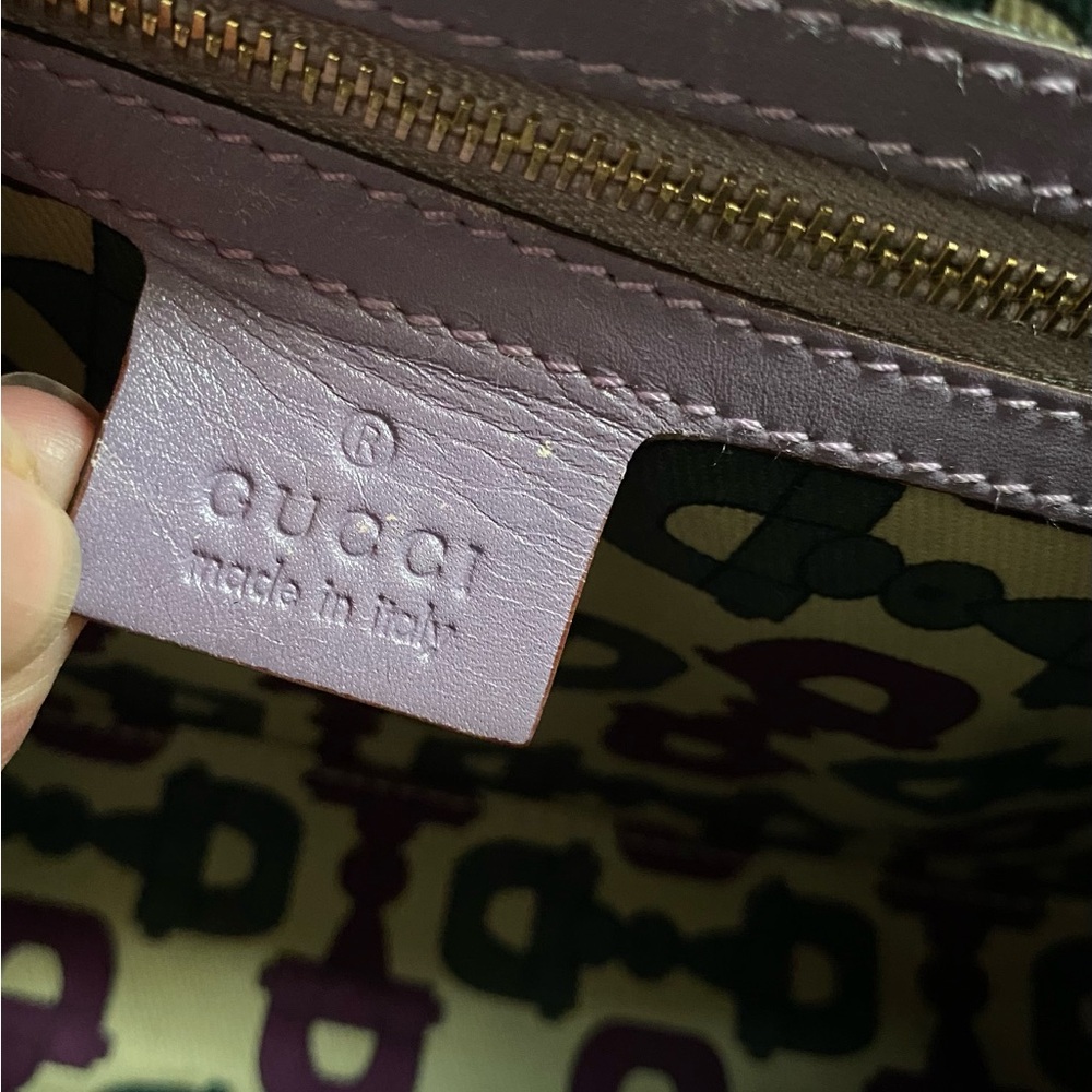 Gucci GG Embossed Guccissima Leather Treasure Bag Lavender Lock/Key Chain COA - Picture 13 of 15
